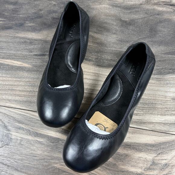 NIB Born Julianne 8M Black Leather Ballet Flats - Picture 6 of 11